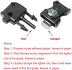 5/8 Inch Compass Flint Scraper Fire Starter Whistle Buckle Paracord Bracelet Outdoor Camping Emergency Survival Travel Kits