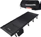 Camping Cot, Portable Camping Bed for Adults Children,Ironsmith Foldable Sleeping cots for Hiking,Camping,Travel,Support 330LB,Foldable Bed for Office nap (Black#Mesh Surface)