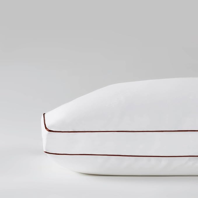 Saatva Latex Pillow - High Loft (6" - 7”) - Hypoallergenic Pillow with Shredded Latex Core - Breathable - Machine Washable Organic Cotton Cover - Queen (28"x18") 1 Pack