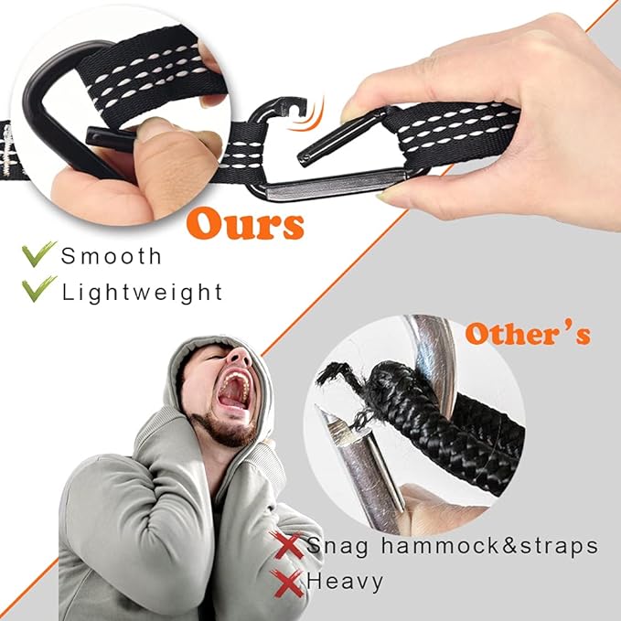 Camping Hammock, Super Lightweight Portable Parachute Hammock with Two Tree Straps Single or Double Nylon Travel Tree Hammocks for Camping Backpacking Hiking