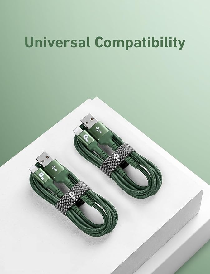 iPhone Charger Cable 2Pack 10FT, [Apple MFi Certified] Lightning Cable, iPhone Fast Charging Cord Extra Durable USB A to Lightning Cable Compatible with iPhone 14 13 12 11 Pro Max and More (Green)