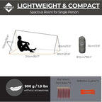 onewind Ultralight One Person Bivy Tent, Backpacking Tent for Single Person Waterproof Silnylon Lightweight for Camping Backpacking Hiking, NO Trekking Pole