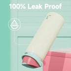 32 oz Insulated Water Bottle with Straw: Meoky Stainless Steel Metal Water Bottle with 2-in-1 Lid - Leak Proof, Cold for 24 Hours, Protective Silicone Base, BPA-Free for Sports Gym, Cream