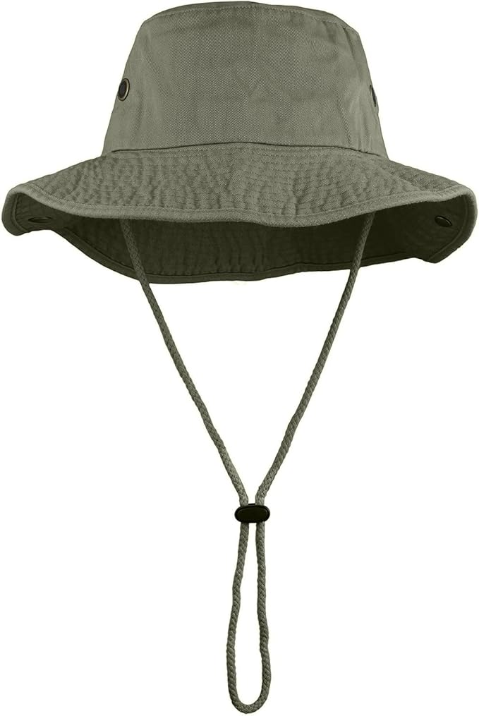 Wide Brim Hiking Fishing Safari Boonie Bucket Hats 100% Cotton UV Sun Protection for Men Women Outdoor Activities