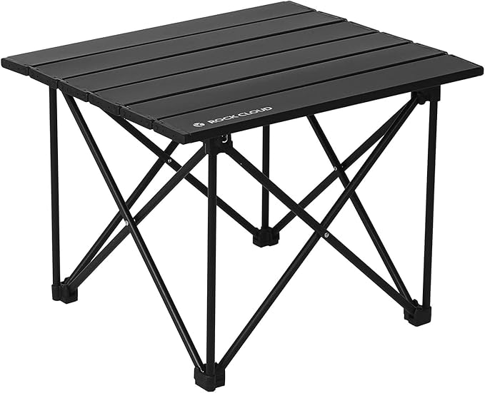 ROCK CLOUD Portable Camping Table Ultralight Aluminum Camp Table Folding Compact Beach Table for Camping Hiking Backpacking Outdoor Picnic(Reinforced Frame-Small)