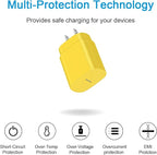 Type C Charger Fast Charging USBC Charger Block 25W Super Fast Wall Chargers for Galaxy S25 S24 S23 S22 S21/S21 Ultra/S20/S20 Ultra/Note 20 Ultra,Android Chargers(Yellow)