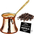 Hakan Turkish Coffee Pot | Stove Top Water Boiler, Coffee Maker, Butter, Chocolate & Milk Warmer | Even and Quick Heat with Handcrafted Copper Material | Coffee Gifts Idea, 6.5 Oz (190 cc)