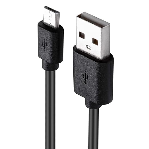 Micro USB Cable 6-Pack 3ft - Android Charger Cord for Samsung Galaxy S7/S6 Edge/J7/S5/Note 5/4, LG K40/K20, Fast Charging, Black - USB to Micro-USB Charging Cables for Android Phones