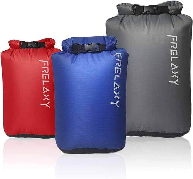 Frelaxy Dry Bag 3-Pack/5-Pack, Ultralight Dry Sack, Outdoor Bags Keep Gear Dry for Hiking, Backpacking, Kayaking, Camping, Swimming, Boating