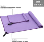 Rainleaf 2 Pack Microfiber Quick Dry Travel Towel, Super Absorbent Ultra Compact Lightweight Camping Towel for Gym, Hiking, Pool, Yoga - Violet