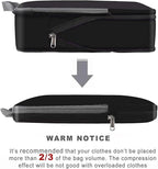 BAGAIL 4 Set/6 Set/8 Set Compression Packing Cubes Travel Accessories Expandable Packing Organizers (Cloth Pattern, 4-Black)