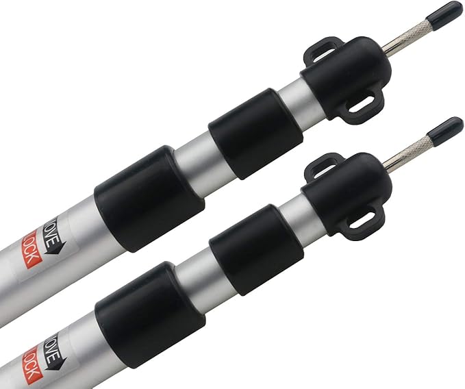 Sunnyglade 2 Pcs Adjustable Tarp Poles, Silver , Telescoping Aluminum Rods Portable Awning Poles for Camping,Backpacking,Hiking(Set of 2)