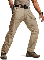 CQR Men's Flex Ripstop Tactical Pants, Water Resistant Stretch Cargo Pants, Lightweight EDC Hiking Work Pants