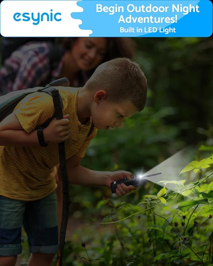 eSynic 6Pack Walkie Talkies 5KM Long Range Walky Talky Rechargeable Long Battery Life 16 Channel Walkie Talkie with Original Earpiece Durable Walkie Talkies Built-in Flashlights for Camping Family Use