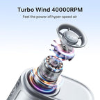 JISULIFE Portable Waist Fan, 100 Speed 40000RPM Cooling, Mini Personal Handheld Wearable Neck Fan, 16H 4500mAh USB Battery with LED Display, Lightweight for Outdoor, Travel, Cmaping Gifts- Black