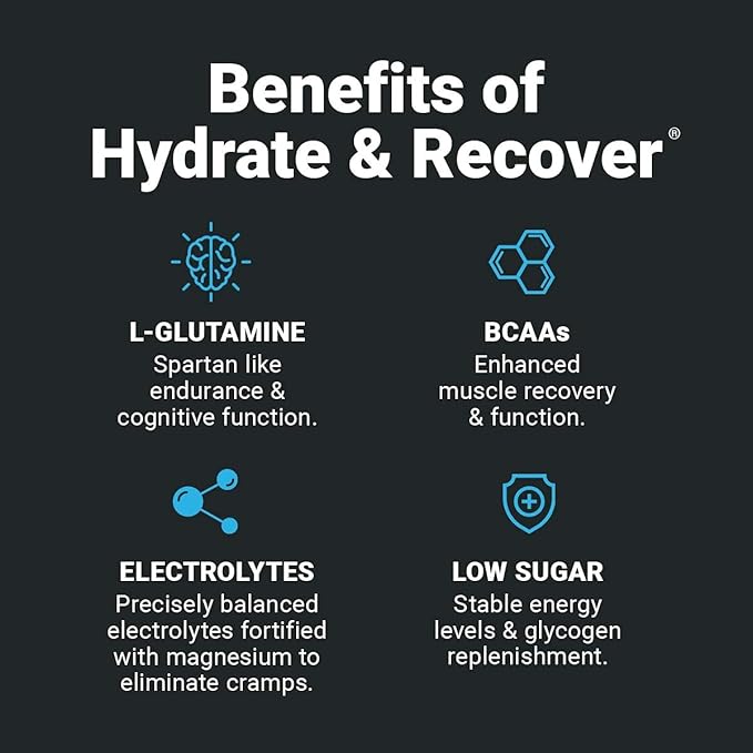 Wilderness Athlete - Hydrate & Recover | Liquid Hydration Packets Electrolyte Drink Mix - Recover Faster with Bcaas - 30 Single Serving Hydrate Packets (Blue Raspberry)