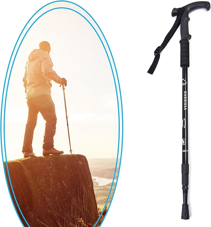 ThreeH Walking Sticks Lightweight Trekking Poles T Anti-Slip Handle Design Adjustable Walking Cane for Travel Hiking Climbing Senior Men Women