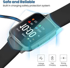 Smart Watch Chargers Compatible for FITVII HM78 HM68 HM58 HM57 H56, Iaret I18, Morepro HM57 HM78, Parsonver SR1 Replacement Charging Cable 60cm, 2Pack (Black&Black)
