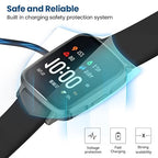 RuenTech Compatible with Tensky 208 Plus BT/208 Plus/208BT, IDW28, IDW19, GTX12 Smart Watch Charger, 3.3FT Replacement Charging Cable for Tensky Smart Watch Charger (Black&Black)