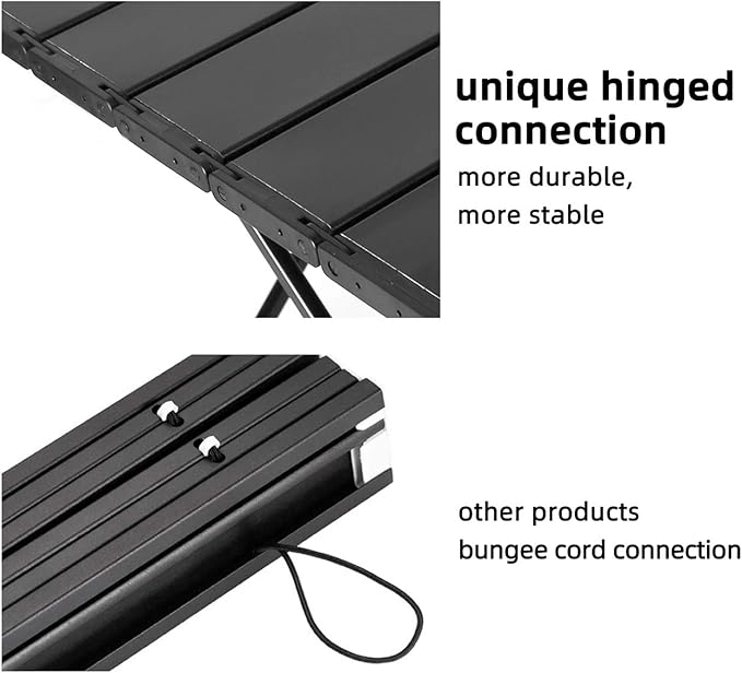 ROCK CLOUD Portable Camping Table Ultralight Aluminum Camp Table Folding Beach Table for Camping Hiking Backpacking Outdoor Picnic, Size L