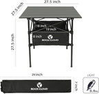 ROCK CLOUD Portable Camping Table Aluminum Folding Camp Table Lightweight Outdoor for Camping Hiking Picnic Backpacking, 28” x 28”