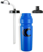 Cannon Sports 1 Liter Sports Water Bottle, BPA-Free, 34 Oz Capacity, Large Mouth, 2 lids (Straw and Squeeze), Great For Helmet Sports Such As Hockey, Lacrosse, Football, Boxing (6 Pack) (Royal Blue)