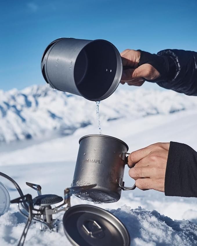 Fire-Maple Hard Anodised Aluminium Camping Pot with Folding Handle for Hiking Picnic with Heat Exchanger Cookware Camping Pans