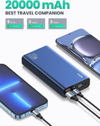 TOPK Portable Charger 20000mAh, Power Bank USB C 20W Fast Charging LED Display External Battery Pack Compatible with iPhone 13 12 11 Xs Samsung Google iPad etc.[2022 Version]