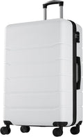 Sweetcrispy 28 Inch Carry on Luggage, Hard Shell ABS Suitcase with Double Spinner Wheels, Lightweight Expandable Rolling Suit Case with TSA Lock, Cream White