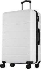OLIXIS 29 Inch Luggage, Hardside Checked Suitcase with Spinner Wheels, Lightweight ABS Hard Shell Travel Luggage, TSA Approved Lock, Expandable Large Suitcase for Business & Travel–White