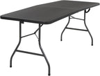 COSCO Molded Folding Banquet Table w/Handle, 6ft, Black