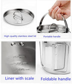 Outdoor Stainless Steel Kettle ，1.2L Mountaineering Camping Teapot， Portable Hanging Pot Cookware Coffee Pot Picnic Pot