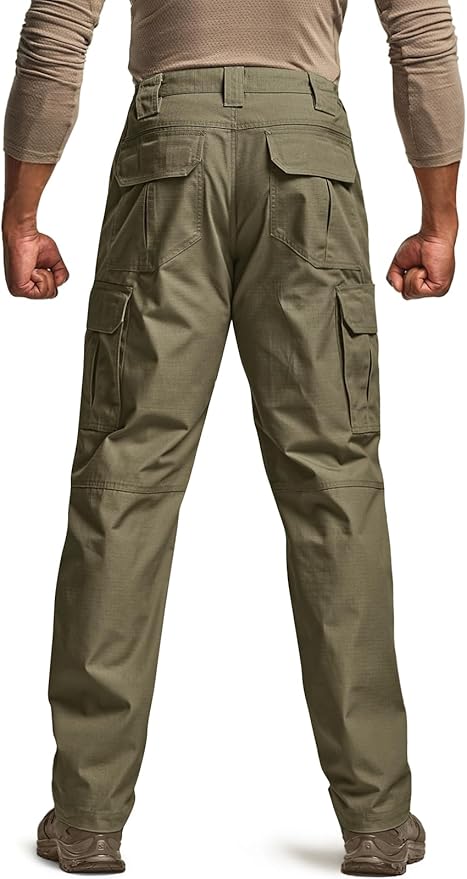 CQR Men's Tactical Pants, Water Resistant Ripstop Cargo Pants, Lightweight EDC Work Hiking Pants, Outdoor Apparel