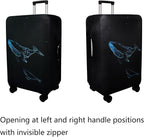 WUJIAONIAO Travel Luggage Cover Baggage Suitcase Cover Protector Skins 18-32 Inch (dolphin, M (for 22-24 inch luggage))