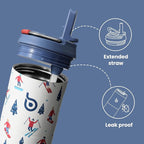 BOTTLE BOTTLE Insulated Water Bottle 24oz with Straw Lid and Handle for Sports Travel Gym Stainless Steel Water Bottles Double-Wall Vacuum Metal Leak Proof BPA-Free