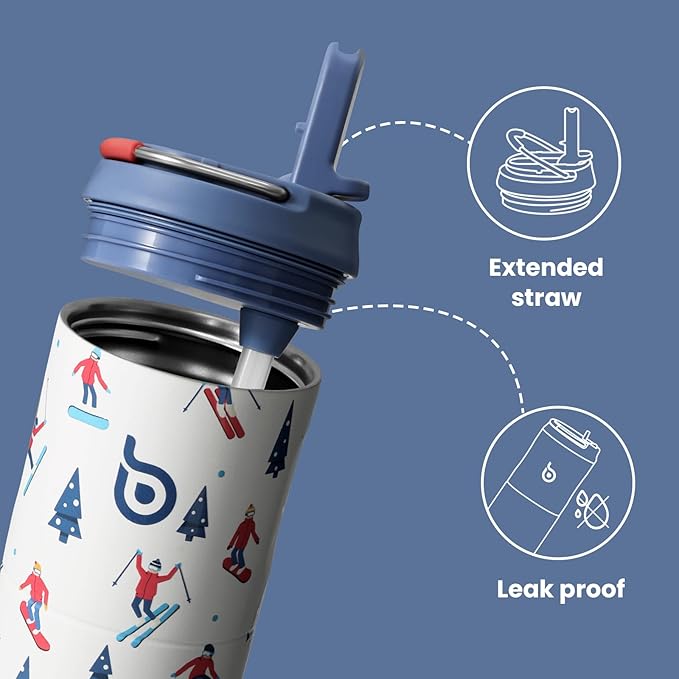 BOTTLE BOTTLE Insulated Water Bottle 24oz with Straw Lid and Handle for Sports Travel Gym Stainless Steel Water Bottles Double-Wall Vacuum Metal Leak Proof BPA-Free