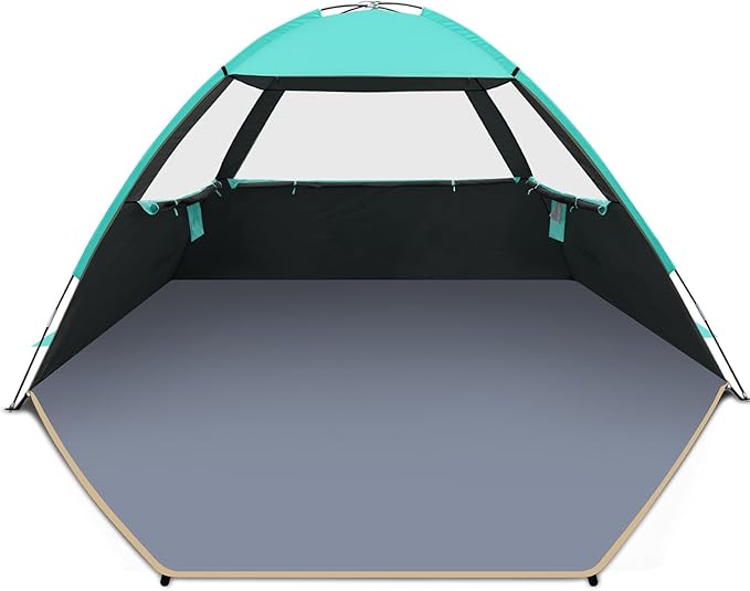 Gorich Beach Tent Sun Shelter for 3/4-5/6-7/8-10 Person with UPF 50＋ UV Protection, Lightweight & Easy Setup Beach Shade Canopy, Portable Beach Shade Tent Beach Cabana