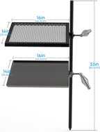 Stanbroil Adjustable Swivel Grill - Steel Mesh Cooking Grate with Spike Pole and Griddle Plate for Outdoor Open Flame Cooking - Dual Campfire Steel Cooking Grill Grate Swivel System