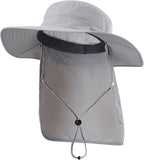 Home Prefer UPF 50+ Sun Hats for Men Women Wide Brim Fishing Hat with Neck Flap Summer Safari UV Protection Bucket Hat