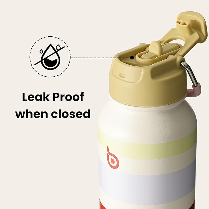 BOTTLE BOTTLE 32oz Insulated Water Bottle Stainless Steel Sport Water Bottle with Straw Dual-use Lid Design for Gym with Pill Box