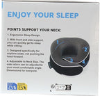 Orthopedic Neck Pillow, Travel Neck Pillows for Airplanes, Memory Foam Kit, 360° Head Support, Airplane Pillow Set with 3D Contoured Eye Masks, Earplugs, and Luxury Mesh Bag (Black)