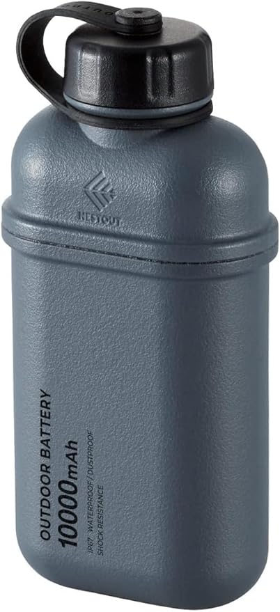 NESTOUT 10000mAh Rugged Power Bank, Outdoor Battery Pack, 20W USB C Fast Charging PD, Waterproof IP67, Shockproof Military Grade, Tactical EDC Gear, Camping, Hiking, Hunting, Survival (Blue Gray)