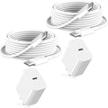 iPad Chrager Fast Charging for iPad Pro Air Mini A17 A16 10th iPhone 16 16e 15, Type C Chrager 20W Fast Charging Block Plug & 6ft USB C to C Cable, 2Pack White