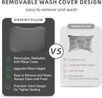 AIRSPIRIT Inflatable Camping Pillow Ultralight Adjustable Firmness, TPU Travel Pillow for Neck & Lumbar Support, Hiking, Backpacking, Airplane, Car Travel & Beach with Removable Washable Cover (Grey)