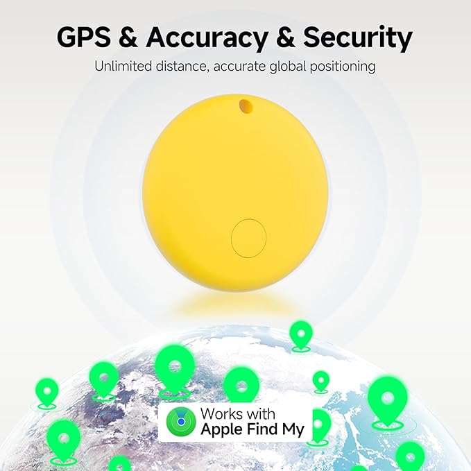 JTD Air Tracker Tags 4 Pack for Find My, 2026 Upgraded with IP68 Waterproof Item Finder with Left-Behind Alert, 4 Colors for Keys, Luggage, Backpack, Wallet. iOS Only.