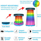 WESAPPINC Upgraded Collapsible Stool, Lightweight & Sturdy,Max 400lbs Portable Retractable Telescoping Stool Foldable Camping Stool for Adults Outdoor Hiking Garden BBQ Fishing (Blue)