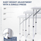 Camping Table, Folding Camping Table with Storage, Portable, Lightweight, 3 Height Adjustable Aluminum Outdoor Table for BBQ, Picnic, Camping, Hiking, Beach, and Indoor, Blue