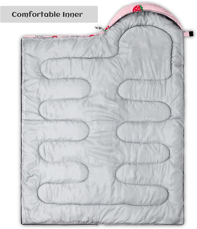 Sleeping Bags for Adults Youth Kids,3D Printing Camping Sleeping Bag for Girls Boys Lightweight Waterproof Cold/Warm Weather Sleeping Bag for 3 Seasons