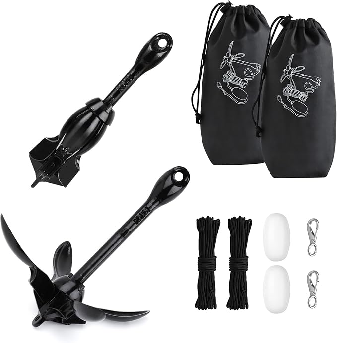 Alpinista Kayak Anchor, 3.5 lb Paddle Board Anchor Kit with 40 ft Marine Rope for Kayak, Canoes, SUP, Fishing, and Paddleboard Accessories