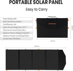 FlexSolar 120W Portable Solar Panel for 300/500/1000/1500W Power Station,IP67 Waterproof Folding Solar Charger with USB C&2 USB A&18V DC Output Charge Generator,Cell Phones,Power Bank,12V Car Battery